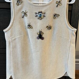 Banana Republic Cream Embellished Tank Top